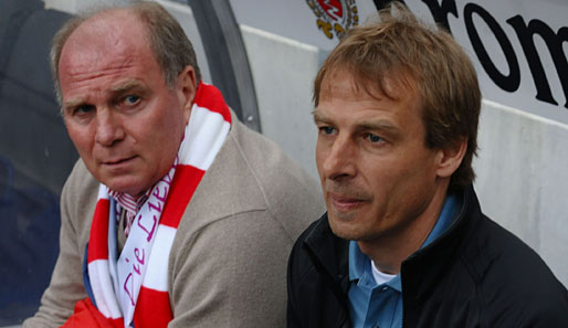Bayern-Manager Uli Hoeneß (links) übte heftige Kritik an Ex-Trainer Jürgen Klinsmann