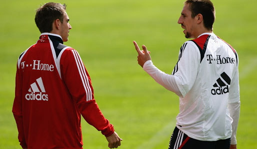 Bayerns Philipp Lahm (l.) absolvierte 41 Spiele für die DFB-Elf, Franck Ribery 29 für Frankreich