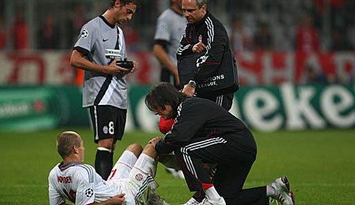 Arjen Robben verletzte sich beim Spiel des FC Bayern gegen Juventus Turin