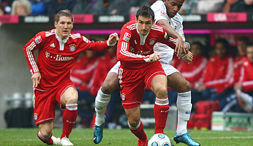 Miroslav Klose (r.) spielt seit 2007 für den FC Bayern