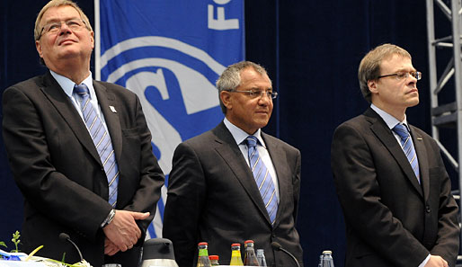 Was wird aus Schalke? Joseph Schnusenberg, Felix Magath und Peter Peters (v.l.n.r.)