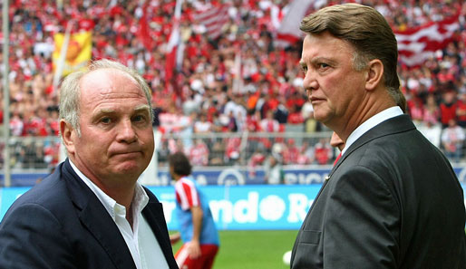 Manager Uli Hoeneß (l.) und Trainer Louis van Gaal