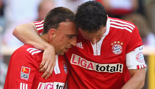 Spielen seit 2007 gemeinsam für den FC Bayern: Franck Ribery (l.) und Mark van Bommel