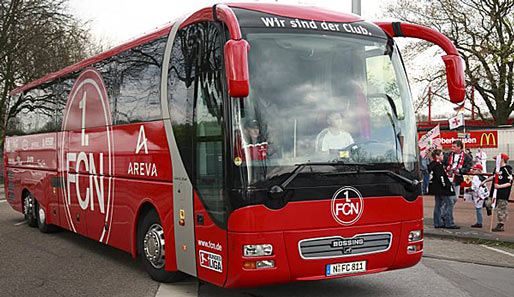 Der Bus des 1. FC Nürnberg wird sowohl bei Heim-, als auch bei Auswärtsspielen benutzt