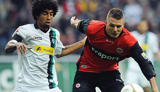 Das Hinspiel gegen Frankfurt entschied Mönchengladbach mit 2:1 für sich