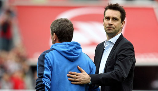 Steht die Trennung kurz bevor? Hertha-Manager Michael Preetz (r.) und Coach Friedhelm Funkel