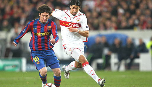 Künftig im "Clasico" im Duell: Sami Khedira (r.) gegen Barcelonas Lionel Messi