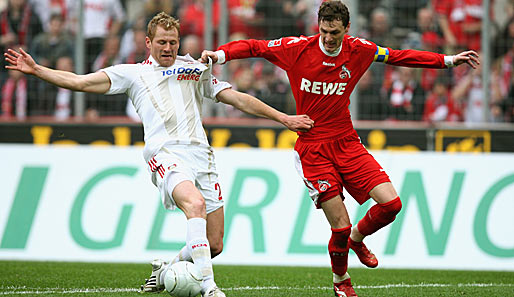 Lukas Sinkiewicz (l.) bestritt für Köln und Leverkusen insgesamt 76 Bundesliga-Spiele
