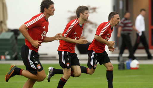 Auch beim FC Bayern sind die WM-Fahrer Mario Gomez, Thomas Müller und Franck Ribery zurück