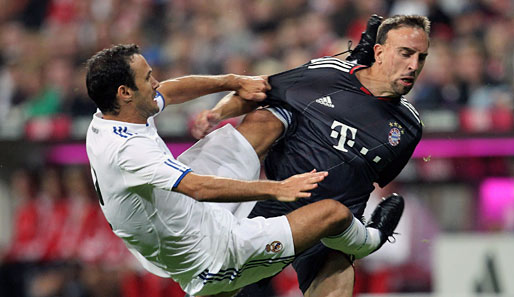FCB-Star Franck Ribery (r.) erzielte in 48 Länderspielen für Frankreich sieben Treffer