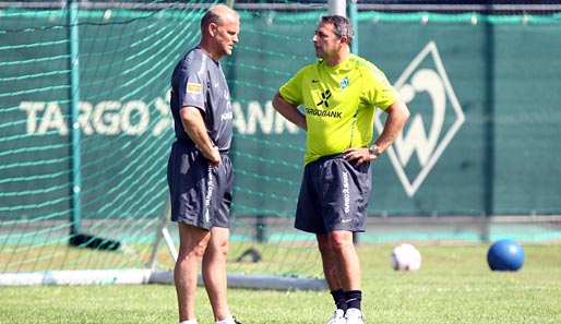 Das dienstälteste Duo der Liga: Werder-Coach Thomas Schaaf (l.) und Manager Klaus Allofs