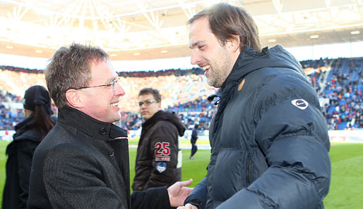 Wer ist der Bessere? Hoffenheims Coach Ralf Rangnick (l.) und Mainz-Trainer Thomas Tuchel