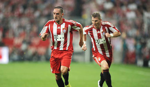 Seit 2007 kickt Franck Ribery (l.) für die Bayern. Bastian Schweinsteiger immer an seiner Seite