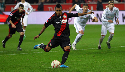 Nicht nur vom Elfmeterpunkt gefährlich: Leverkusens chilenischer Mittelfeldspieler Arturo Vidal
