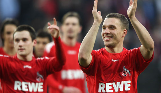 Lukas Podolski trug zwei Tore zum Kölner Sieg gegen Mainz am 22. Spieltag bei