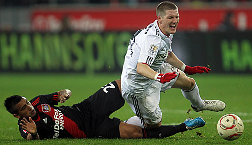 Im Hinspiel lieferten sich Bayer und Bayern einen hartem Kampf. Am Ende stand es 1:1