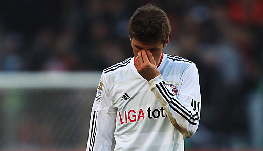Bayerns Thomas Müller ist nach dem 1:1 in Frankfurt extrem enttäuscht