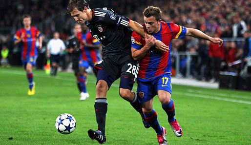 Xherdan Shaqiri (r.) kam letzte Saison zweimal in der Champions League gegen Bayern zum Einsatz