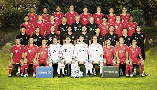 Der FC Bayern 2011/12 mit den Neuzugängen Boateng, Neuer, Petersen, Rafinha und Usami