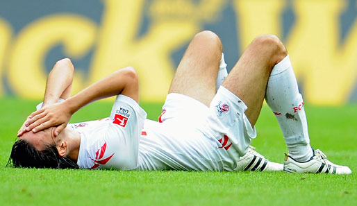 Kölns Kapitän Geromel verletzte sich beim 4:1-Auswärtssieg in Leverkusen in der Schlussphase