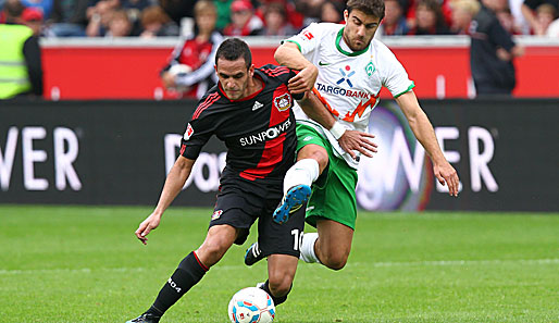 Renato Augusto (l.) spielt in seiner vierten Saison in Leverkusen und bestritt 81 Bundesligaspiele