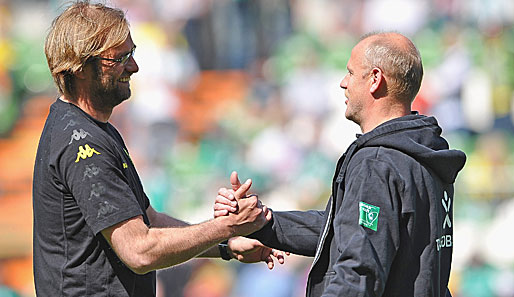 Jürgen Klopp (l.) hat Respekt vor Thomas Schaaf und den kommenden Gegner Werder Bremen