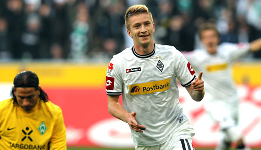 Gladbachs Marco Reus traf gegen Werder Bremen zum dritten Mal in Folge gleich mehrfach
