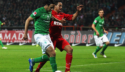 Der 1. FC Köln muss wegen eines Muskelfaserrisses auf Abwehrspieler Ammar Jemal (r.) verzichten