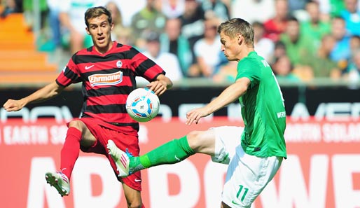 Jonathan Schmid (l.) erzielte den zwischenzeitlichen Ausgleich für den SC Freiburg
