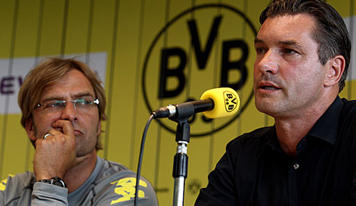 BVB-Sportdirektor Michael Zorc (r.) möchte mit Trainer Jürgen Klopp verlängern