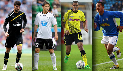 Wechseln in die oder innerhalb der Bundesliga: Corluka, Borysiuk, Zidan, Chong Tese (v.l.)