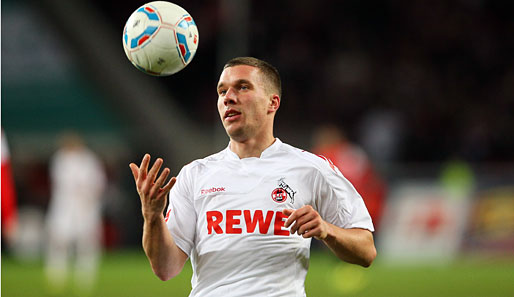 Lukas Podolski konnte wegen eines verstauchten Knöchels nicht mit dem Ball trainieren