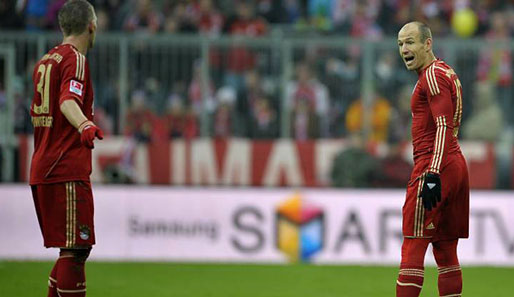 Arjen Robben (r.) muss um die Rückkehr in die Startelf kämpfen, Bastian Schweinsteiger fehlt verletzt