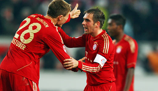 Philipp Lahm (r.) ist beim FC Bayern München mehr denn je als Kapitän gefragt