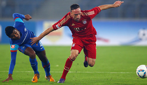 Franck Ribery (r.) fehlte beim Bayern-Training