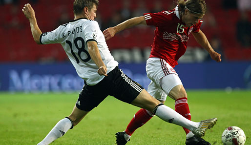 Lasse Schöne (r.) spielte bisher sieben Mal für Dänemark - auch schon gegen Deutschland