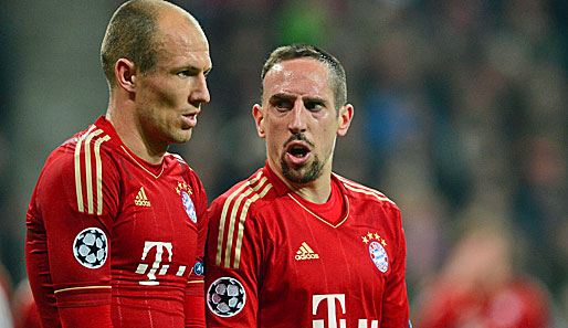 Franck Ribery (r.) soll sich nach dem Real-Spiel mit Teamkollege Arjen Robben angelegt haben
