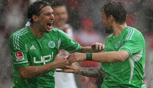 Patrick Helmes (l.) spielt seit 2011 beim VfL Wolfsburg