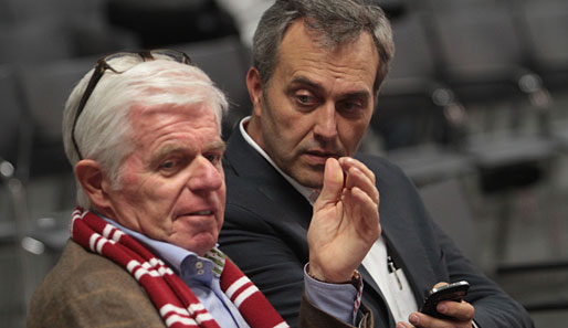 Der Präsident des 1. FC Köln Werner Spinner (l.) und Geschäftsführer Claus Horstmann