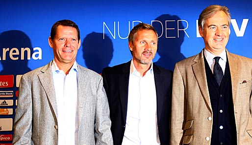Keine gemeinsame Linie: Sportchef Arnesen, Trainer Fink, Präsident Jarchow (v.l.)
