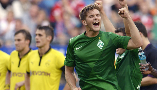 Werder gewann das erste Saisonduell gegen den BVB: Füllkrug bejubelt den Sieg im LIGAtotal! Cup