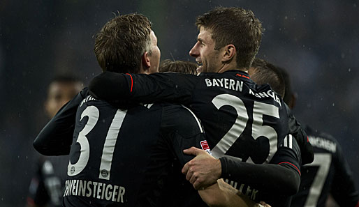 Torschützen unter sich: Bastian Schweinsteiger (l.) und Thomas Müller