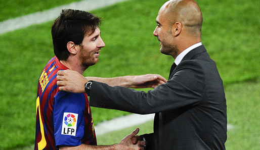 Ein Traumpaar von 2008 bis 2012: Star-Stürmer Messi (l.) und Star-Trainer Pep Guardiola