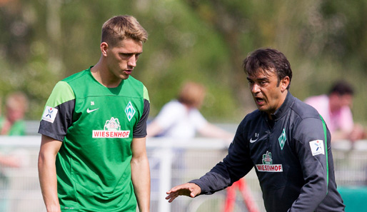 Nils Petersen (l.) sieht nach den Testspielniederlagen Nachholbedarf bei Werder Bremen