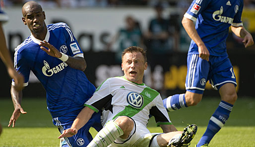 Felipe Santana (l.) wird gegen Mainz 05 nicht für Schalke auflaufen können