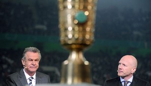 Ottmar Hitzfeld war mit FCB-Sportdirektor Matthias Sammer TV-Experte