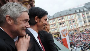 Armin Veh (l.) und Bruno Hübner (r.) sollen auch in Zukunft gemeinsam für die Eintracht agieren