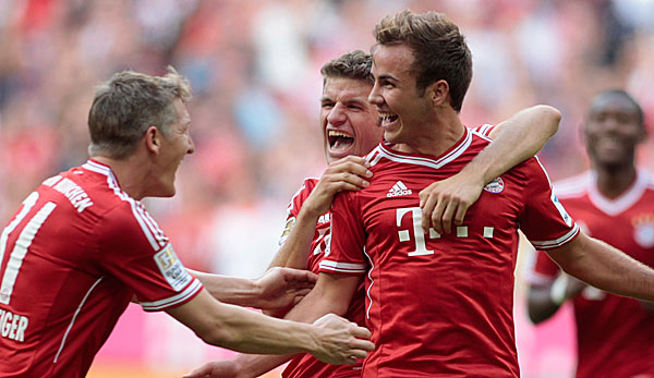 Mario Götze (3.v.l.) erzielte bislang fünf Bundesligatore für den FC Bayern München