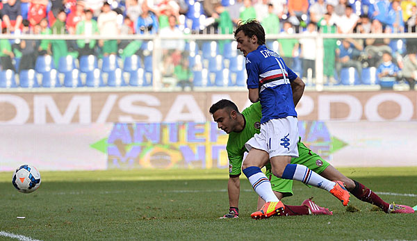 Manolo Gabbiadini hat in 30 Spielen für Sampdoria Genua acht Tore erzielt
