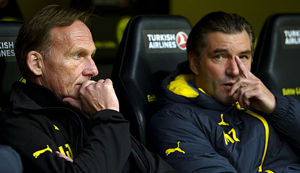 Hans-Joachim Watzke (l.) und die Dortmunder haben in der Bundesliga einen Fehlstart hingelegt